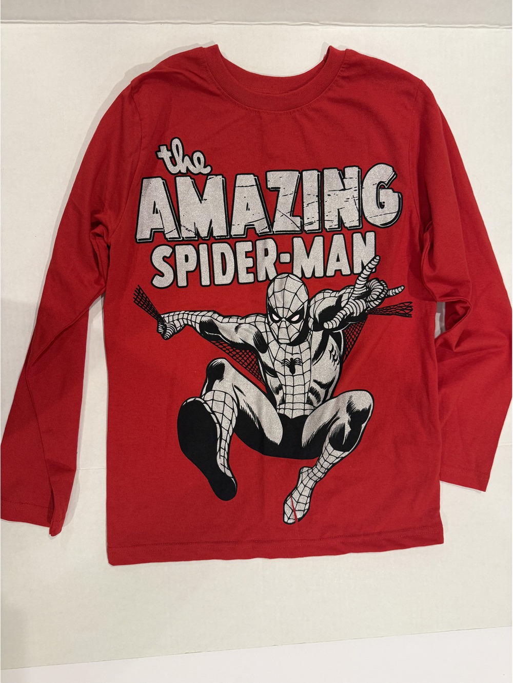 Marvel The Amazing Spider-Man Red Long Sleeve T-Shirt Size S(8) graphic print